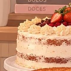 Bolo de festa com morangos